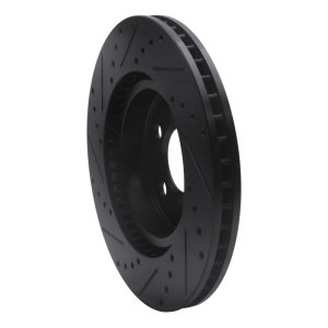 Chrysler 300 Brake Rotor (1) - Front Right - R1 Concepts - Drilled & Slotted - Black - `05-`23